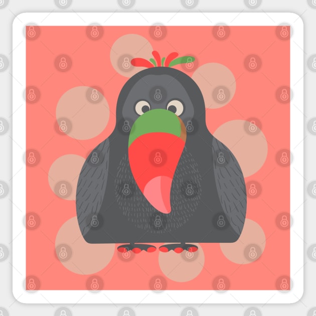 HAPPY TOUCAN Funny Cute Silly Cartoon Bird with Party Polka Dot Bubbles - UnBlink Studio by Jackie Tahara Sticker by UnBlink Studio by Jackie Tahara